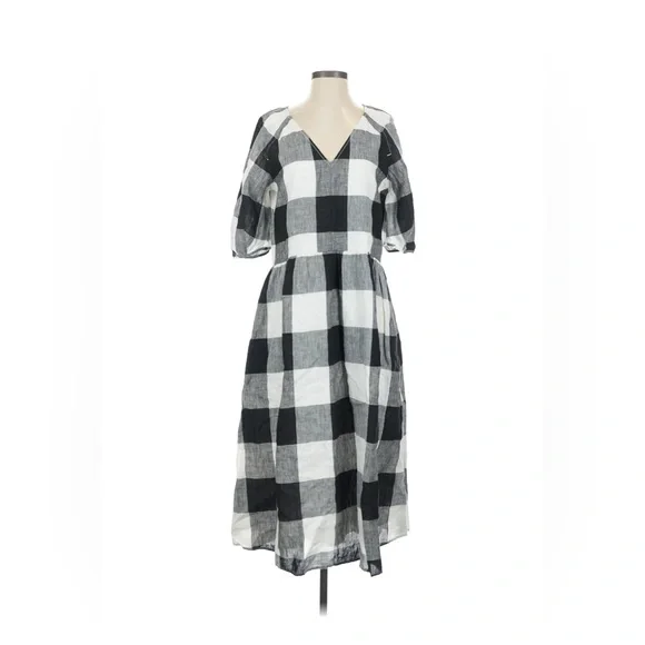 Everlane The Linen Oversized Puff Sleeve - Gingham (S) - Picture 9 of 13